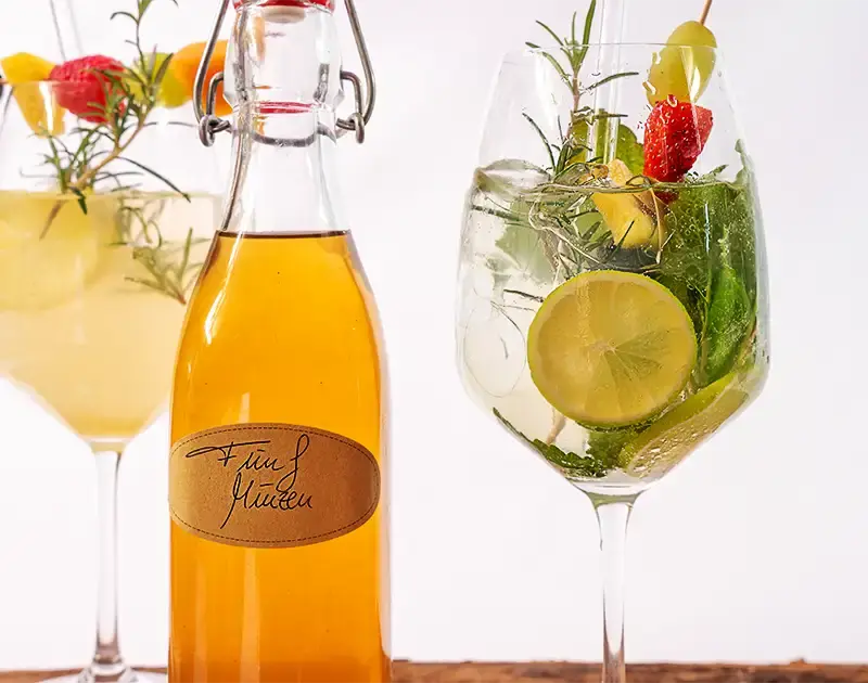 Two glasses of fruit juice